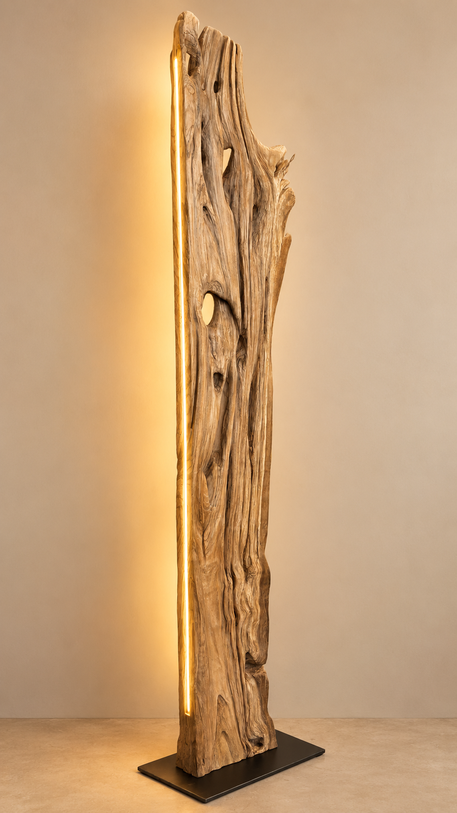 Làmpada de peu d’olivera 158 cm amb LED